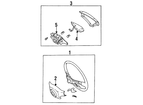 1993 Toyota Corolla Steering Column, Steering Wheel & Trim Diagram 6 - Thumbnail