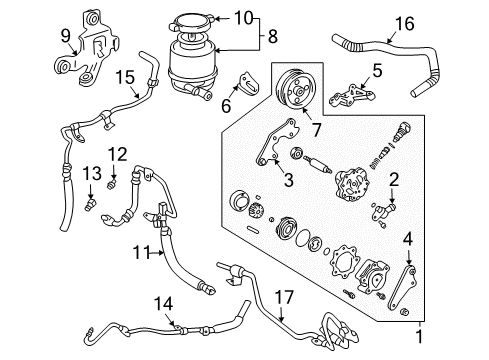 2007 Toyota Solara P/S Pump & Hoses, Steering Gear & Linkage Diagram 3 - Thumbnail