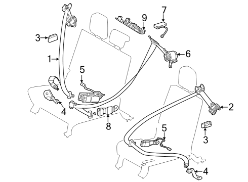 2023 Toyota Sequoia BELT ASSY, FR SEAT Diagram for 73220-0C161-C0