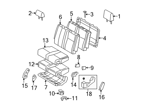 2010 Toyota Tundra Bezel, Rear Seat Back Lock Control Diagram for 72679-0C010-E0