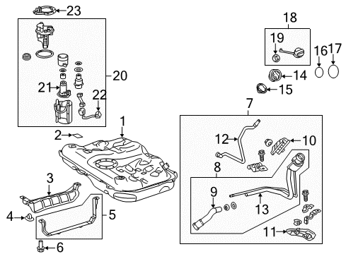 2013 Toyota Avalon Fuel Suction Tube Assembly W/Pump & Gage Diagram for 77020-06306