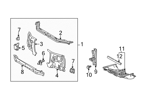 2004 Toyota Tundra Radiator Support Diagram 1 - Thumbnail