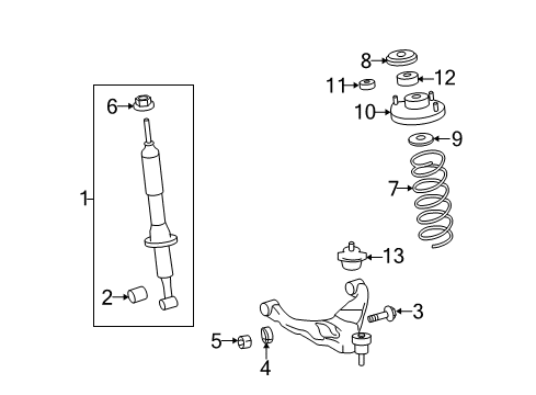 2020 Toyota 4Runner Struts & Components - Front Diagram 1 - Thumbnail