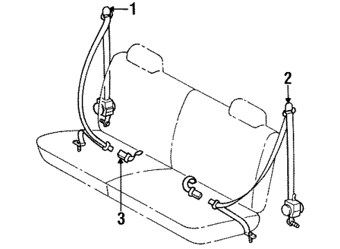 1997 Toyota Land Cruiser Rear Seat Belts Diagram 2 - Thumbnail