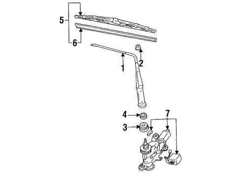 1992 Toyota Celica Rear Wiper Components Diagram