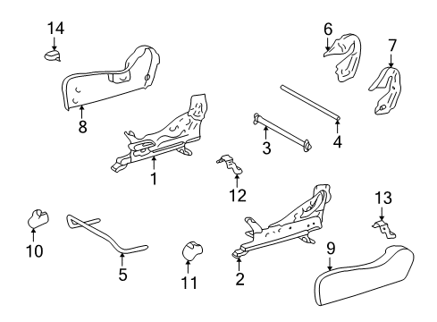 2002 Toyota Highlander Adjuster Sub-Assy, Front Seat, Inner LH Diagram for 72022-48030