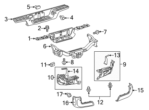 2021 Toyota Tacoma Bumper & Components - Rear Diagram