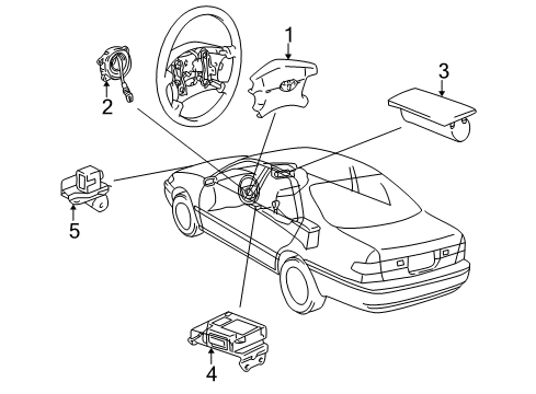 1997 Toyota Camry Sensor Assembly, Air Bag Diagram for 89170-33041