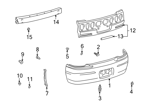 2002 Toyota Solara Rear Bumper Diagram