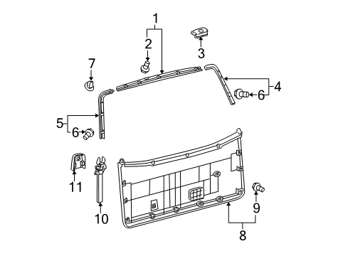 2008 Toyota Sequoia Cover, Back Door Strap Diagram for 67963-08010-C0