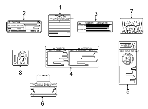 2019 Toyota Corolla Emission Label Diagram for 11298-0T410