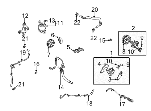 2006 Toyota Camry P/S Pump & Hoses, Steering Gear & Linkage Diagram 6 - Thumbnail