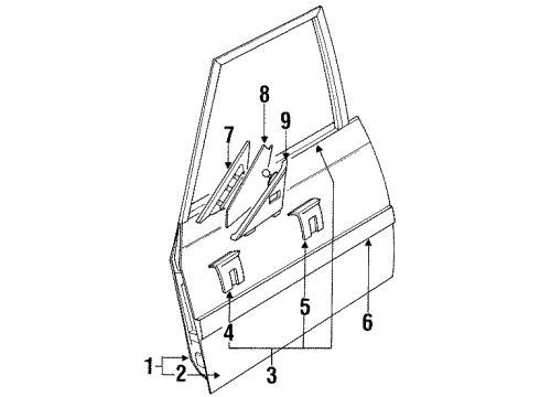 1992 Toyota Corolla Front Door Diagram 2 - Thumbnail