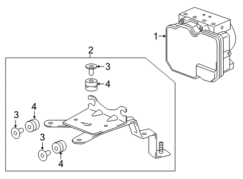 2019 Toyota Tacoma Cushion, Brake Actuator Bolt Diagram for 44546-12130