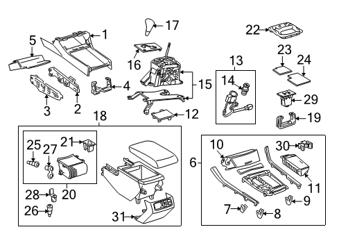 2009 Toyota Avalon Holder, Console Box Cup Diagram for 55618-07012