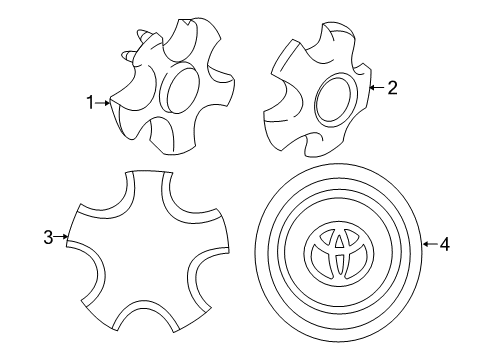 1996 Toyota RAV4 Wheel Covers & Trim Diagram