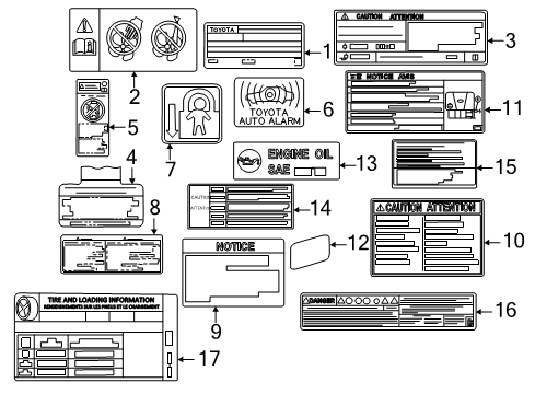 2020 Toyota Camry Label, Emission Cont Diagram for 11298-F0111