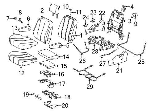 2020 Toyota Sienna No.1 Seat Cushion Cover Sub-Assembly , Right Diagram for 71075-08060-E3