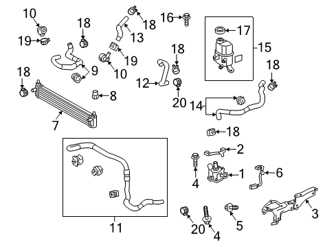 2012 Toyota Prius Inverter Cooling Components Diagram