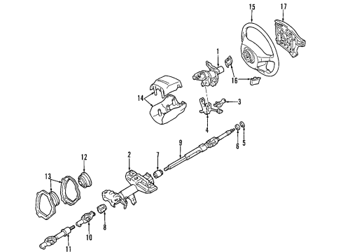 1996 Toyota RAV4 Steering Column & Wheel, Steering Gear & Linkage Diagram 2 - Thumbnail