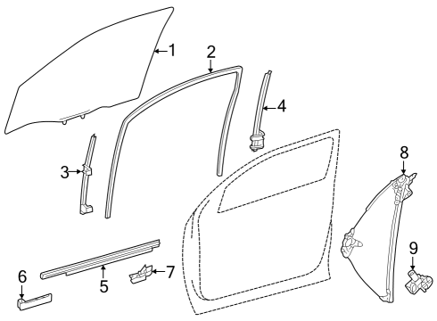 2023 Toyota Sequoia GLASS SUB-ASSY, FR D Diagram for 68102-0C050