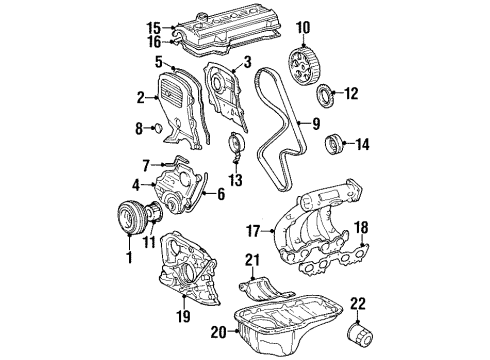 1999 Toyota Celica Engine Parts & Mounts, Timing, Lubrication System Diagram 1 - Thumbnail