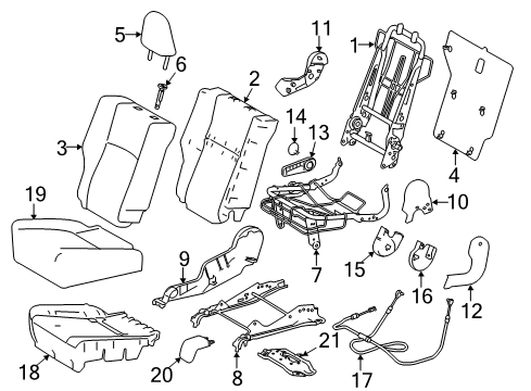 2015 Toyota RAV4 Cap, Rear Seat Cover Diagram for 71845-0E050-C0