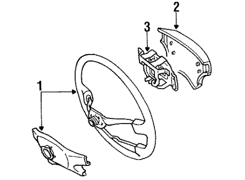 1992 Toyota Tercel Wheel Assembly, Steering Diagram for 45100-16250-22