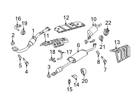 2011 Toyota Highlander Exhaust Components Diagram 1 - Thumbnail