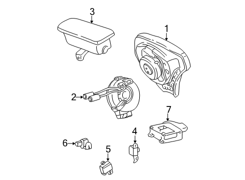 2003 Toyota Matrix Sensor Assembly, Air Bag Diagram for 89170-01021