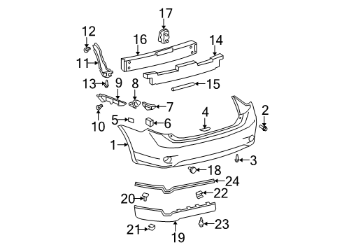 2010 Toyota Corolla Arm, Rear Bumper, RH Diagram for 52181-12520