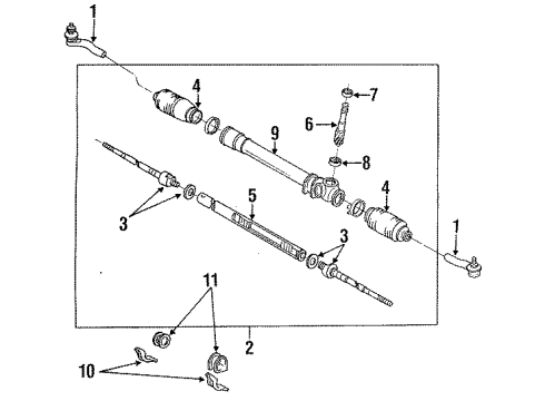 1991 Toyota MR2 Tie Rod End Sub-Assembly, Left Diagram for 45047-19075