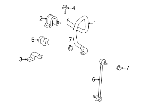 2010 Toyota Venza Stabilizer Bar & Components - Front Diagram