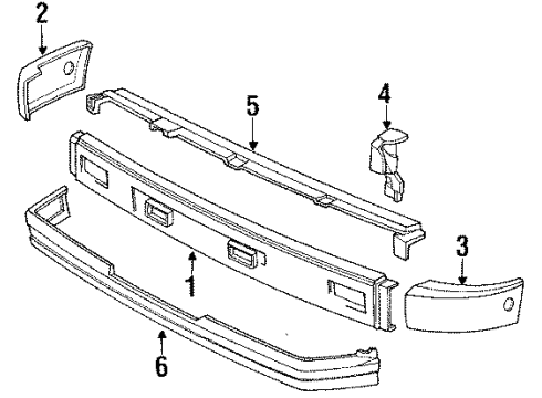 1986 Toyota 4Runner Panel, Front Valance Diagram for 53911-89109