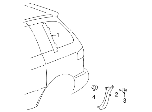 1998 Toyota Sienna Exterior Trim - Uniside Diagram