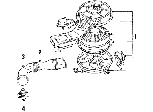 1990 Toyota Tercel Hose, Air Cleaner Diagram for 17882-11030