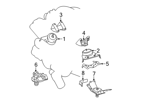 2009 Toyota Tundra Engine & Trans Mounting Diagram 2 - Thumbnail