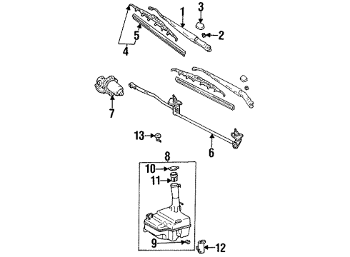 1996 Toyota Tercel Wiper & Washer Components Diagram