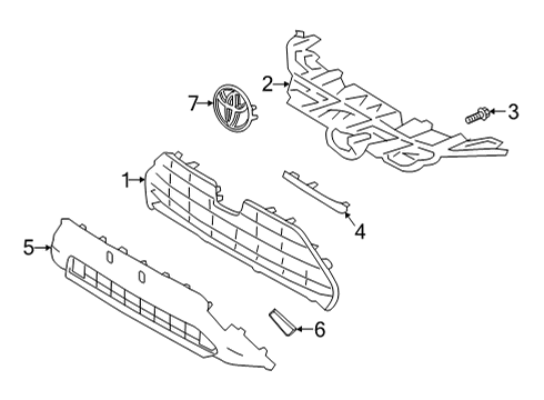 2022 Toyota RAV4 Grille & Components Diagram