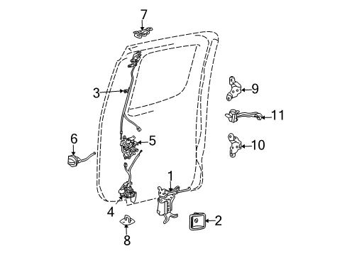 2010 Toyota Tacoma Rear Door Diagram 4 - Thumbnail