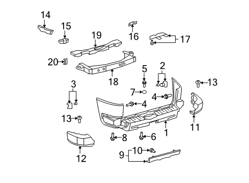 2010 Toyota FJ Cruiser Rear Bumper Diagram