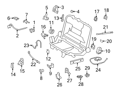 2014 Toyota Land Cruiser Handle, Reclining Adjuster Release Diagram for 72526-60060-A2