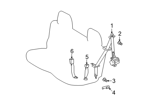 2010 Toyota Highlander Hanger, Rear Seat SHOU Diagram for 73371-0E010-E0