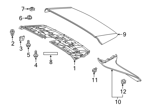 2022 Toyota RAV4 Protector, Rr SPOILE Diagram for 76872-0R050