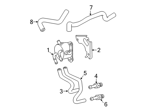 2016 Toyota Camry Cooler, Transmission Diagram for 33493-33030