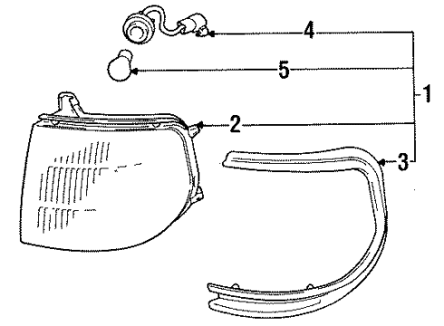 1991 Toyota Land Cruiser Front Lamps - Side Marker Lamps Diagram