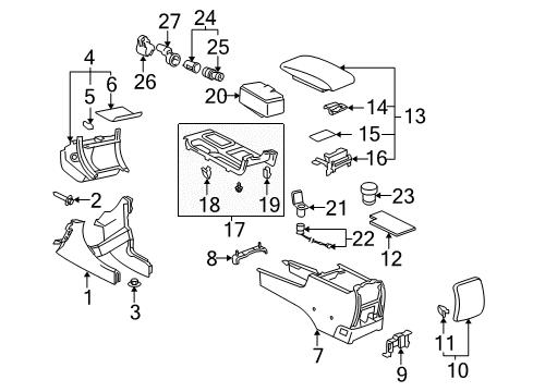 2007 Toyota Solara Center Console Diagram