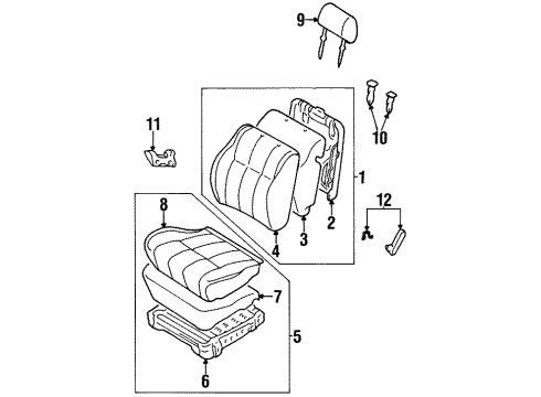 1997 Toyota T100 Seat Cushion, Front Diagram for 71511-34050