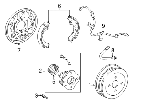 2002 Toyota Echo Brake Components, Brakes Diagram