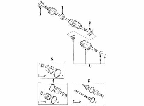 1997 Toyota Paseo Shaft Assembly, Front Drive Outboard Joint, Left Diagram for 43470-19516